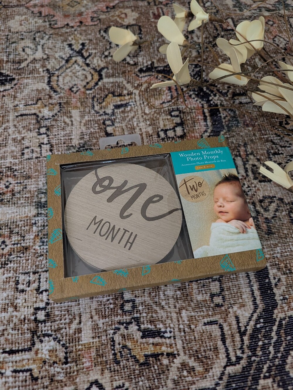 NWT Wooden Monthly Photo Props for Baby Milestones